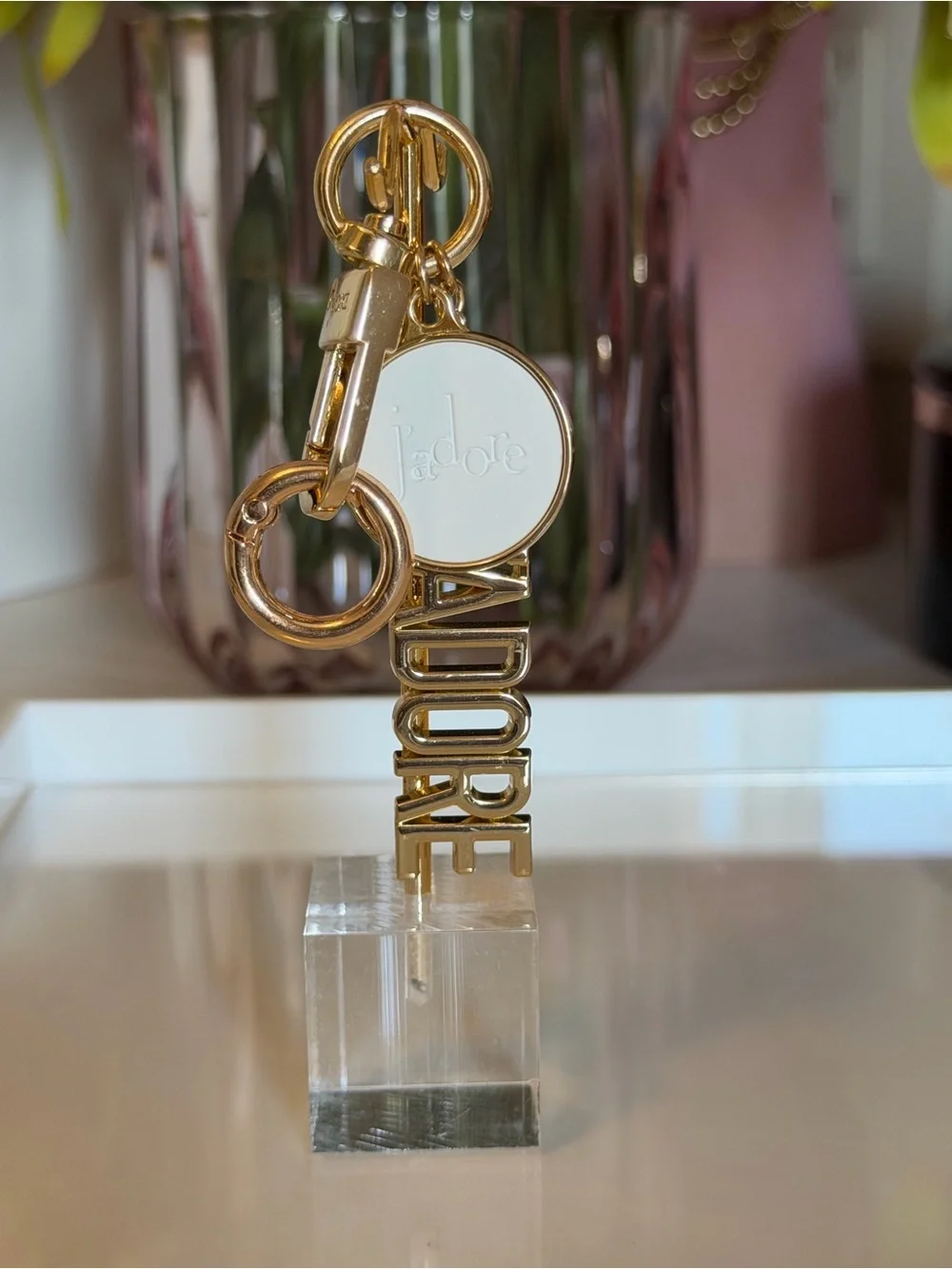 Dior J’Adore Gold-Tone Logo Keychain Charm
